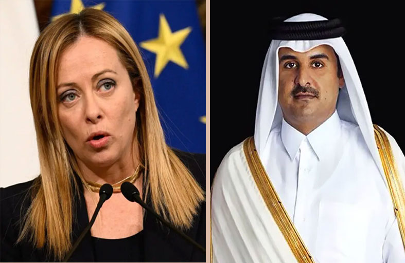 أمير قطر ورئيسة وزراء إيطاليا يبحثان تطورات الأوضاع في المنطقة