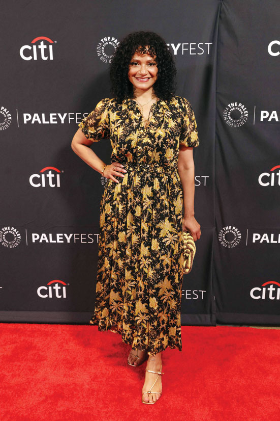 الممثلة الأمريكية جودي رييس لدى حضورها عرض مسلسل  Scrubs  في مهرجان PaleyFest LA في هوليوود. ا ف ب